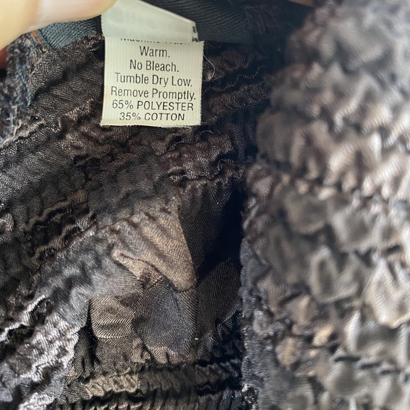 CANDISS COLE Topper Jacket O/S Brown Crepe Puckered Art-To-Wear Tie Front Dressy - Picture 10 of 14